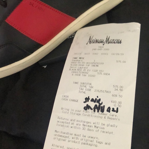 Saint Laurent sl/10h high tops red size 45 - Picture 5 of 5